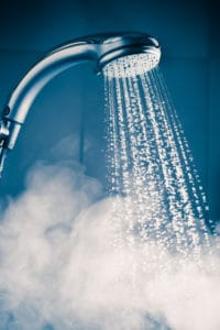 Steam water vapor from shower