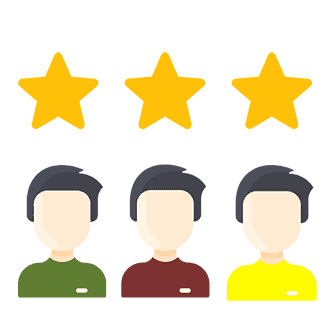 Three men and three yellow stars